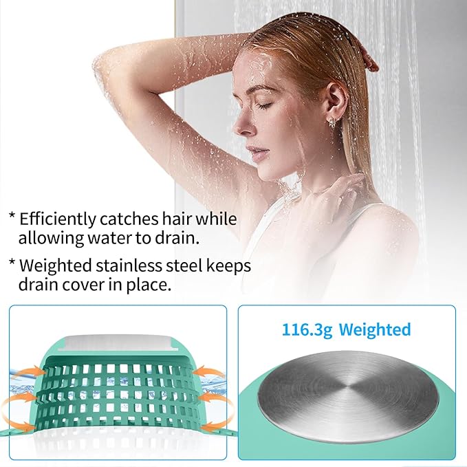 Aluvor Shower Drain Hair Catcher Bathtub Drain Cover Sink Drain Protector | - Image 5