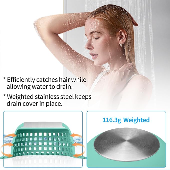 Aluvor Shower Drain Hair Catcher Bathtub Drain Cover Sink Drain Protector | - Image 5