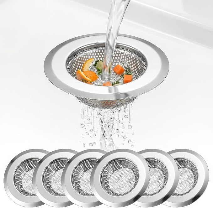 Kingrol Kitchen Sink Strainer 6-Pack, 4.5 Inch Stainless Steel Sink Drain by Kingrol