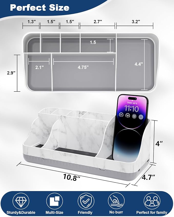 Bathroom Counter Organizer and Storage, 7 Slots Detachable Toothbrush Holders - Image 3