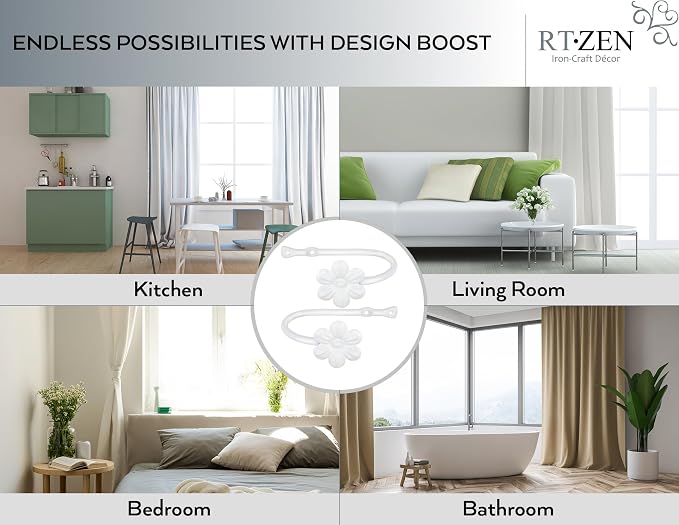 RTZEN Metal Curtain Tiebacks, Drapery Holders - Image 5