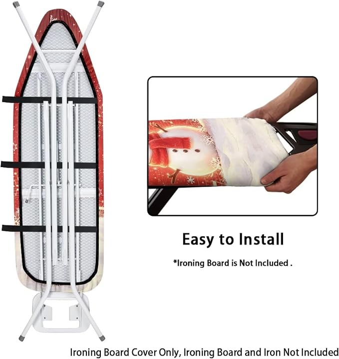 Christmas Iron Board Cover Cute Snowman Ironing Board Cover and Pad Soft Stain - Image 4