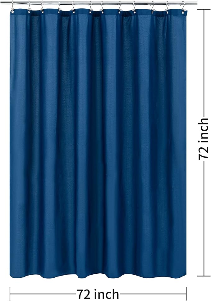 ALYVIA SPRING Waterproof Fabric Shower Curtain or Liner Navy Blue - Image 7