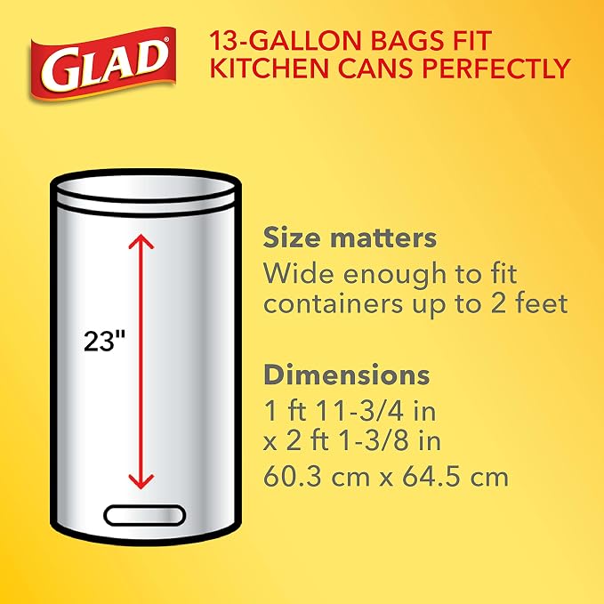 Glad Tall Kitchen Trash Bags 13 Gallon, Unscented Garbage Bags - Image 2