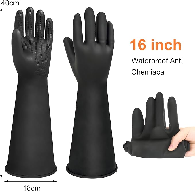 16" Chemical Resistant Gloves, Dishwashing - Image 2