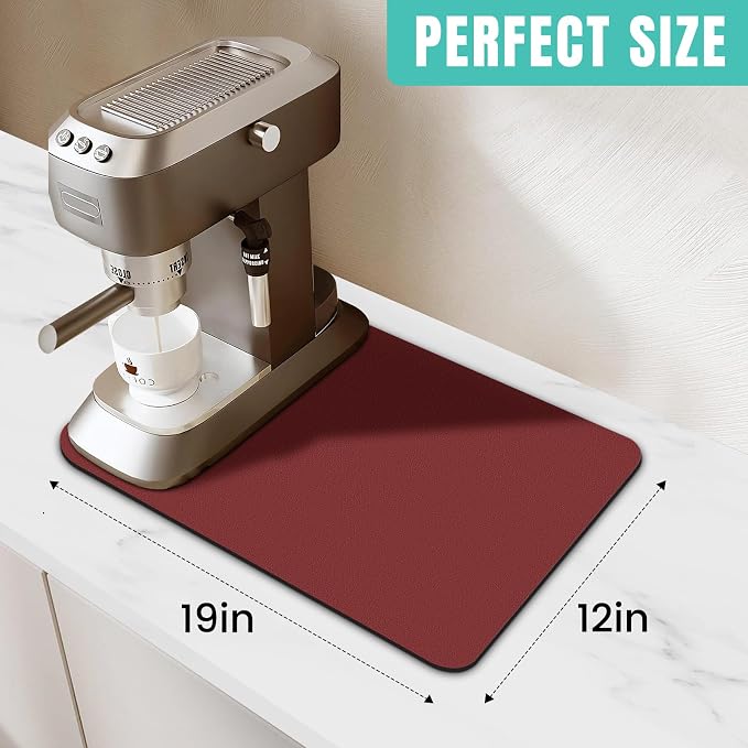 Coffee Mat Super Absorbent Dish Drying Mat Coffee Bar Mat 12"x 19" - Image 2