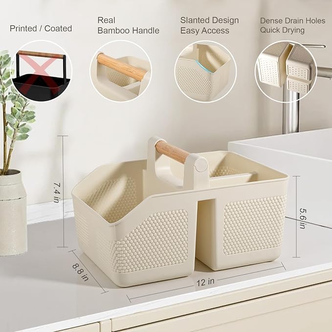 Plastic Shower Caddy Portable Shower Basket - Image 3