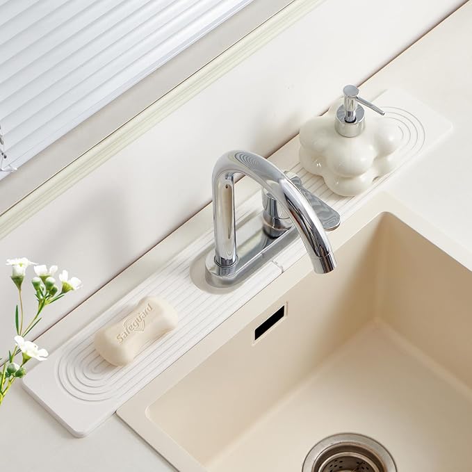Stone Faucet Mat for Kitchen Sink Oval Hole Bathroom sink splash guard | by FATILINHOME