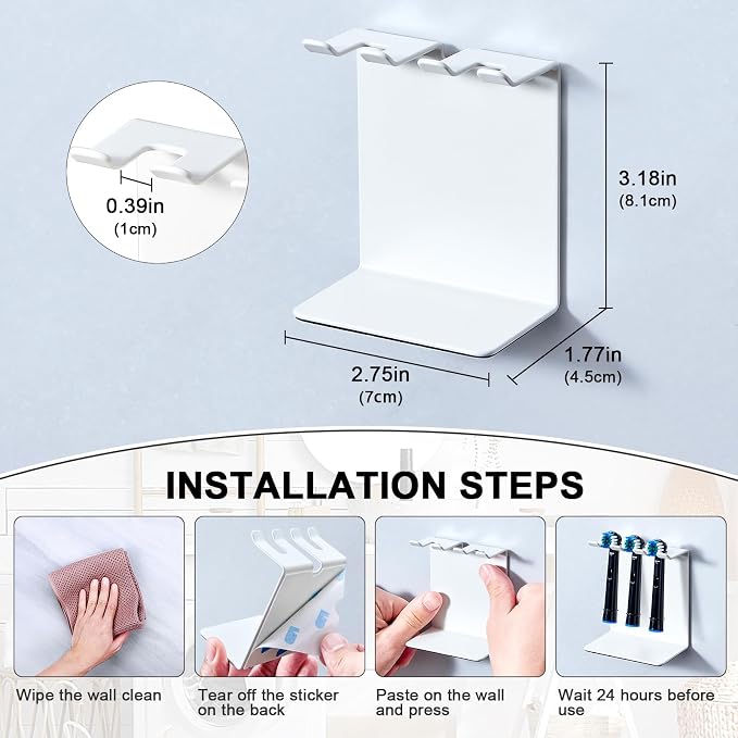 Electric Toothbrush Head Holder, Tooth Brushing Holder, Wall Mounted Toothbrush - Image 9