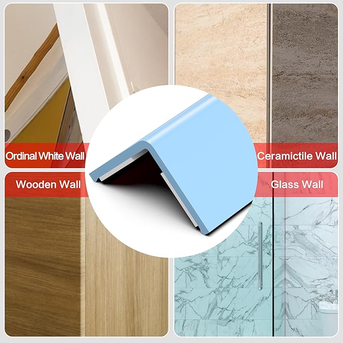 Blue Corner Protectors, 2-Pack Self-Adhesive Wall Guards for Baby Safety, Furniture Edge Protection (100cm)