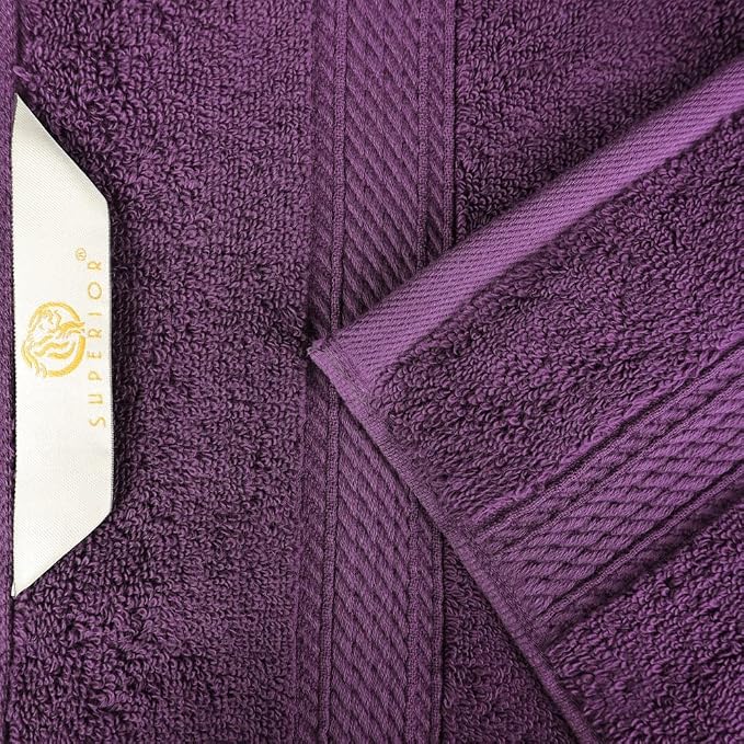 Superior Egyptian Cotton Plush & Absorbent, Face Towel Set of 6, Plum | Quick - Image 6