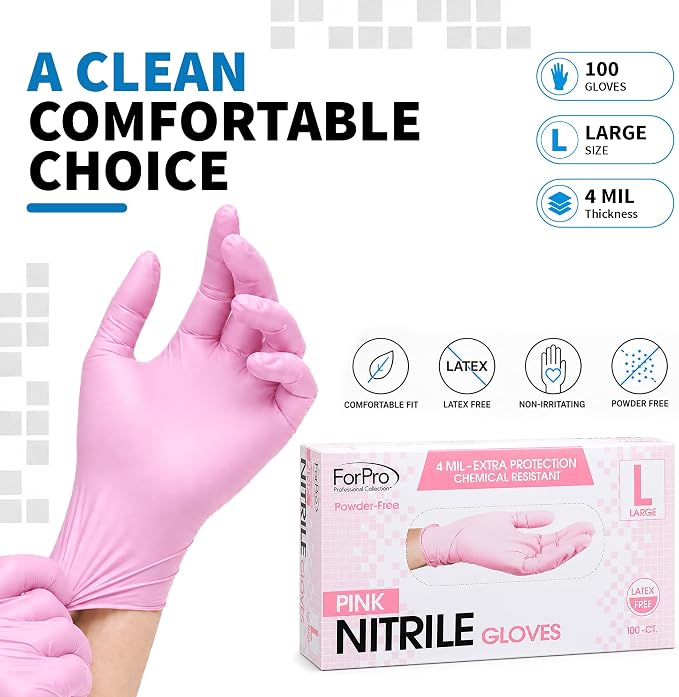 ForPro Disposable Nitrile Gloves, Chemical Resistant, Powder-Free, Latex-Free - Image 7