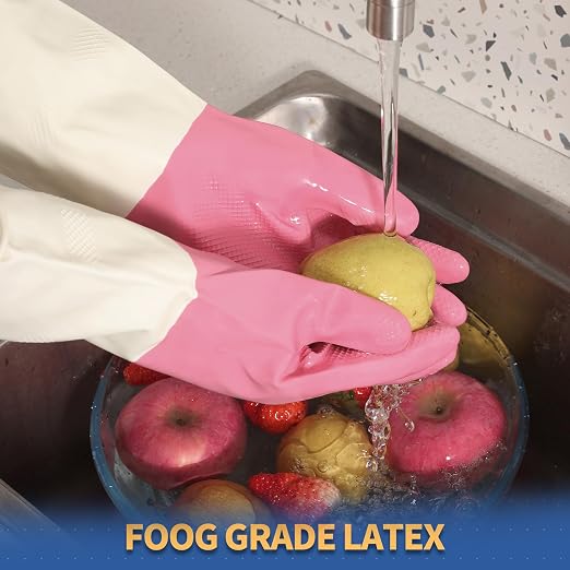 BOOMJOY Latex Cleaning Gloves, Heavy Duty Dishwashing Gloves, Reusable Medium - Image 5