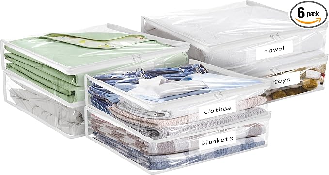 Plastic Storage Bags with Easy-Glide Zipper, Durable Clear Vinyl Zippered by Kikerike