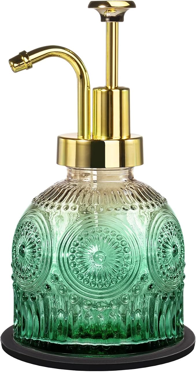 Amolliar 8 Oz Glass Vintage Soap Dispenser w/Plastic Pump, by Amolliar