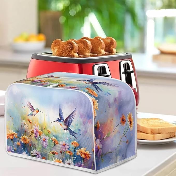 Hummingbird Daisy Print 2 Slice Toaster Cover for Home Waterproof Dustproof Fingerprint Protectors for Kitchen Small Appliance