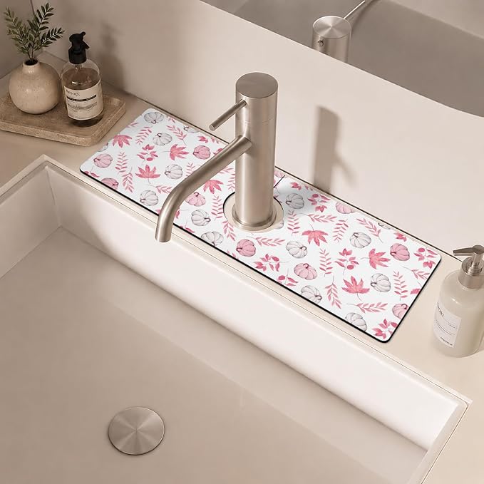 Fall Kitchen Sink Splash Guard Faucet Mat, Farmhouse Sink Splash Guard Behind - Image 6