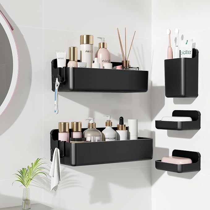 Nieifi Adhesive Shower Shelves, 5 Pieces - Image 9