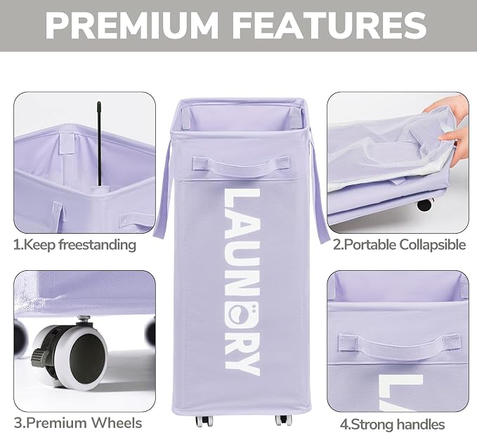Goodpcik 75L Rolling Laundry Hamper - Image 4