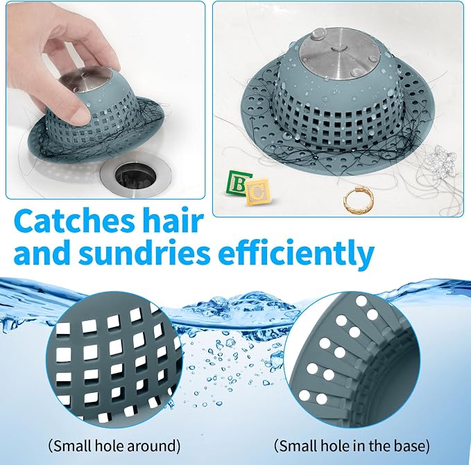 Aluvor Shower Drain Hair Catcher Bathtub Drain Cover Sink Drain Protector | - Image 6