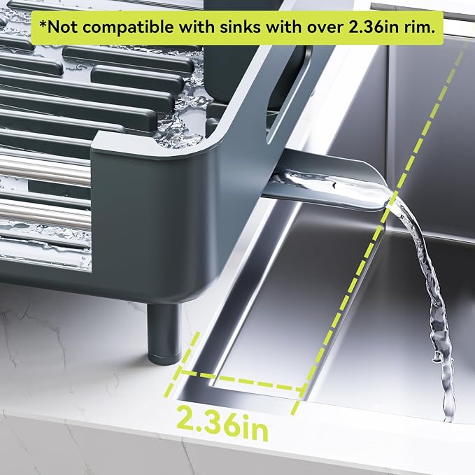 Urackify Extendable Stainless Dish Drying Rack - Image 7