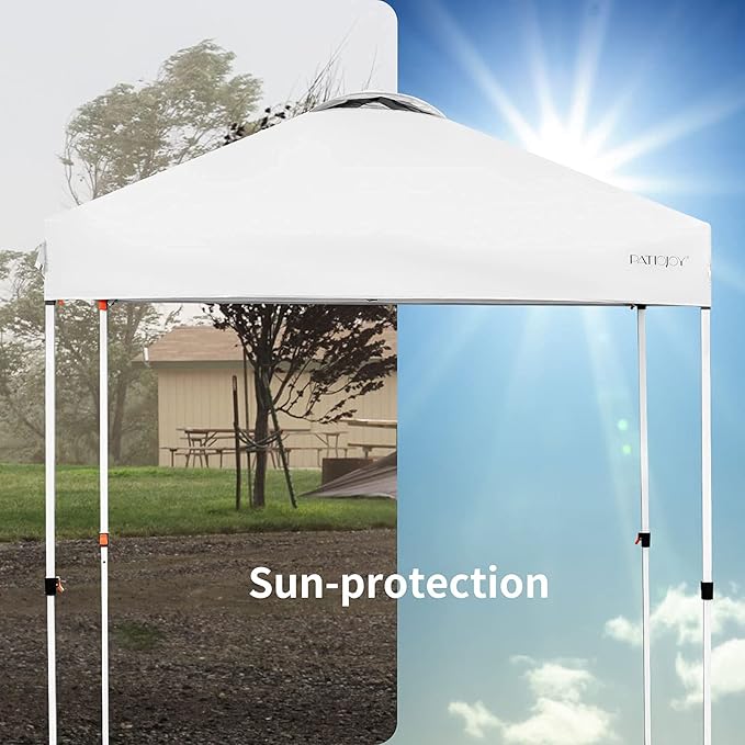 Tangkula Outdoor Pop-up Canopy Tent, 6.6 x 6.6 FT Height Adjustable Commercial Instant Canopy w/Portable Roller Bag, 4 Weight Bags, Outdoor Camping Sun Shelter for Camping, Party