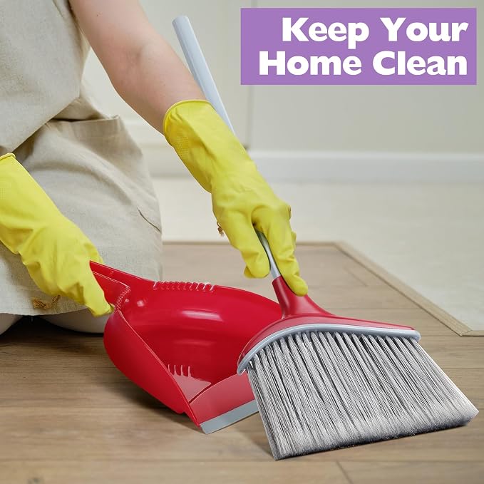 5 Pcs Broom and Dustpan Set, 54 Inch Indoor Angle Broom | Kitchen Cleaning - Image 5