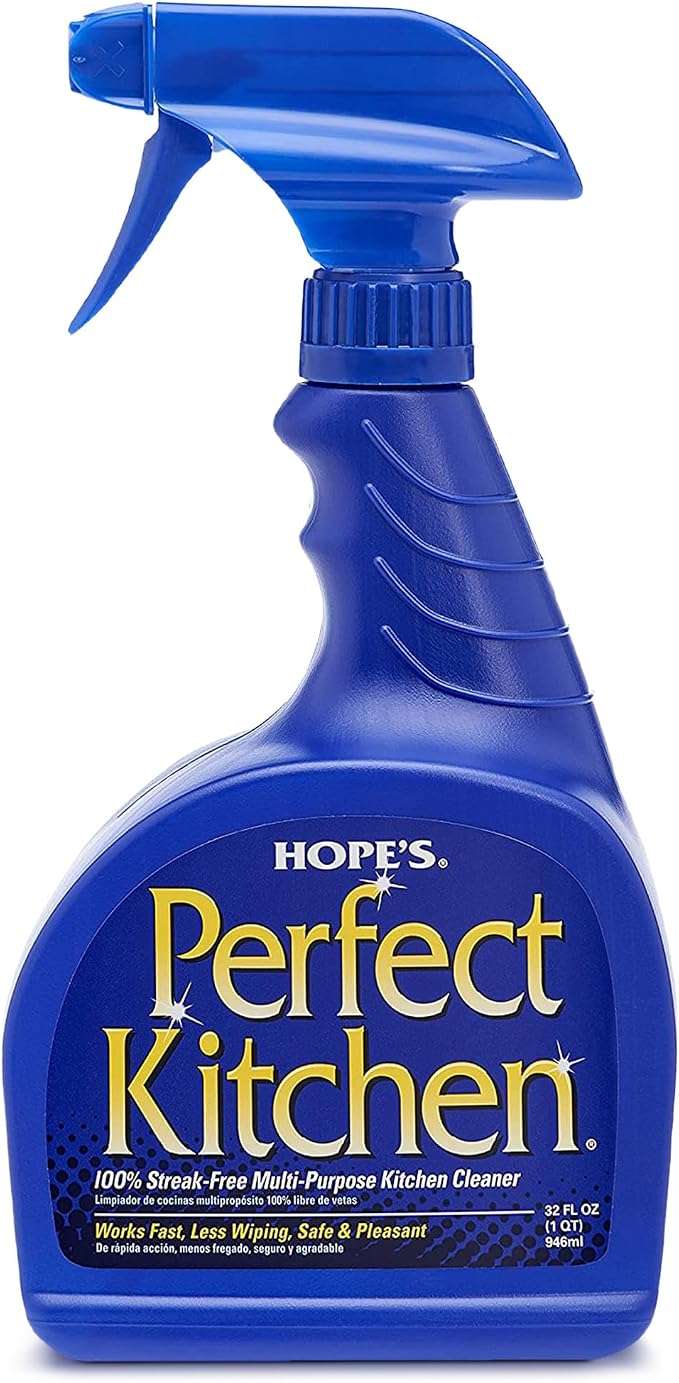 HOPE'S Perfect Kitchen Cleaner Spray - 32 Oz No-Residue All Purpose Cleaning by Hopes