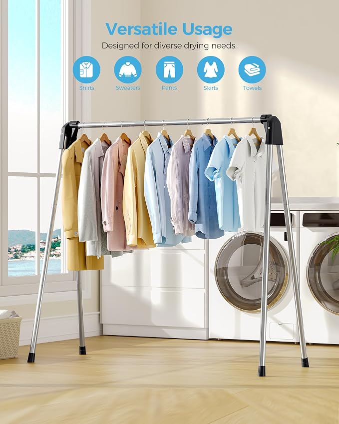 Clothes Drying Rack Foldable, Portable Clothes Airer, Folds Flat to Storage - Image 6