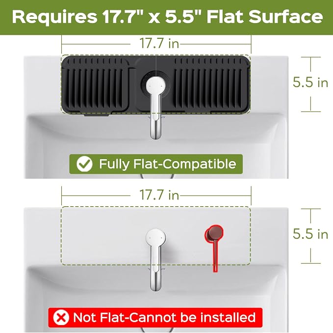 18 Inch Silicone Faucet Mat for Kitchen Sink Splash Guard – 2025 Upgraded - Image 2