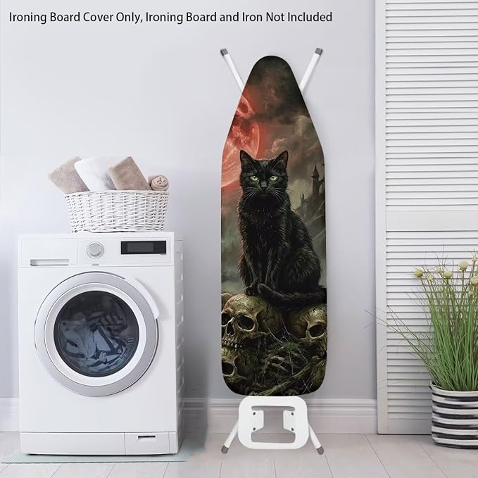 Black Cat Ironing Board Cover Halloween Full Size Scorch Resistant Padding Heat - Image 3