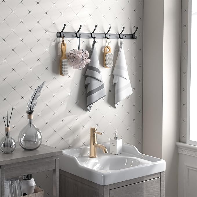 Wall Mount Coat Rack 1 Pack, Smooth Hook Edges, Screw Installation, Double - Image 6