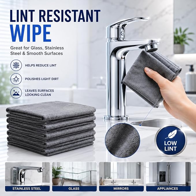 10 PCS Magic Cleaning Cloth Thick Microfiber Cleaning Cloths Streak Free Glass - Image 5