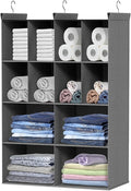 4 Tier Hanging Closet Organizer, 12 Compartments Dual Row Storage, 3 Sturdy by Ofiray-home