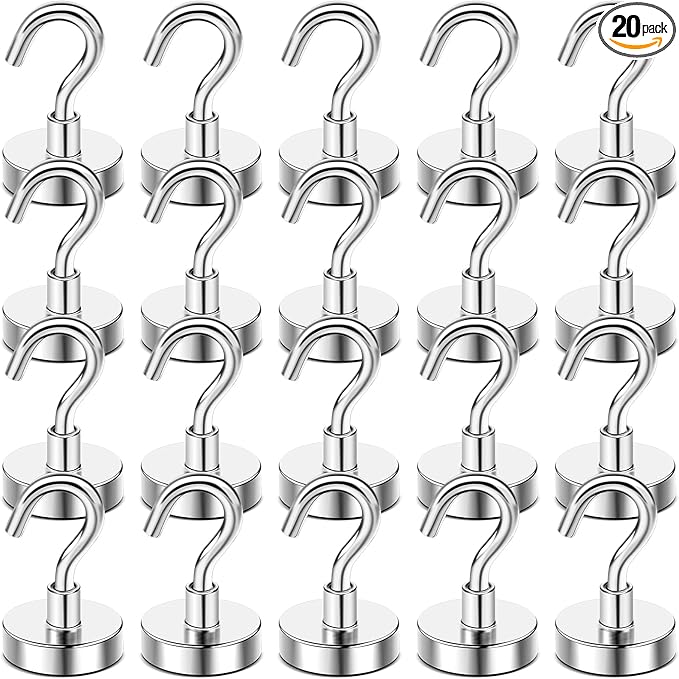 DIYMAG Magnetic Hooks 20pcs 50lbs Cruise Essentials 2026 Magnet Hook by DIYMAG