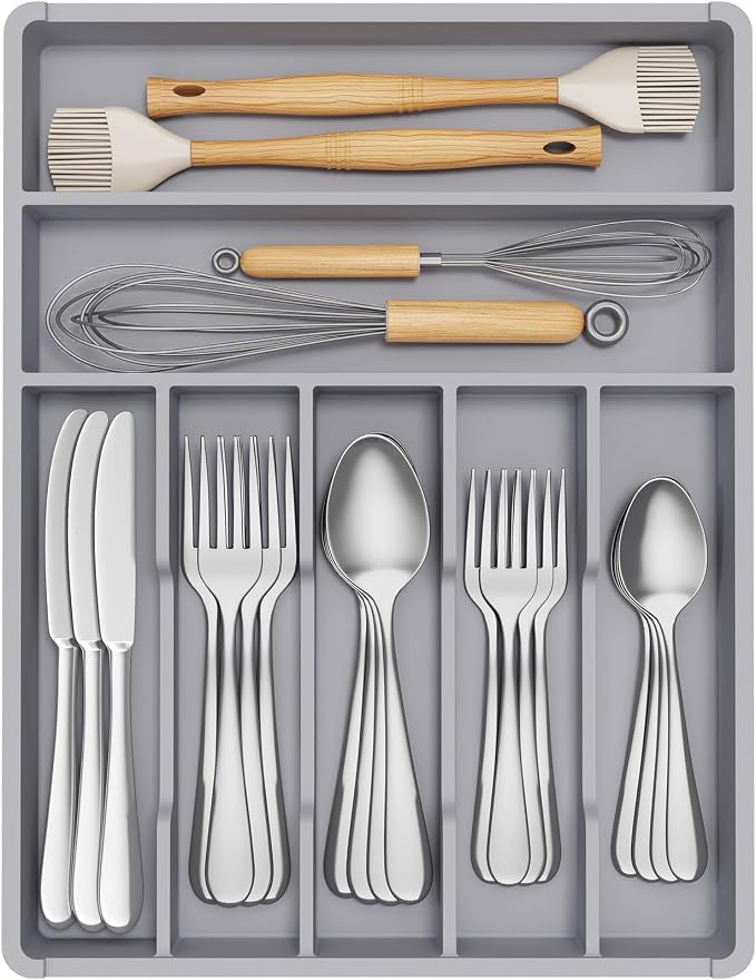 Lifewit Silverware Drawer Organizer Tray, Cutlery Storage by Lifewit