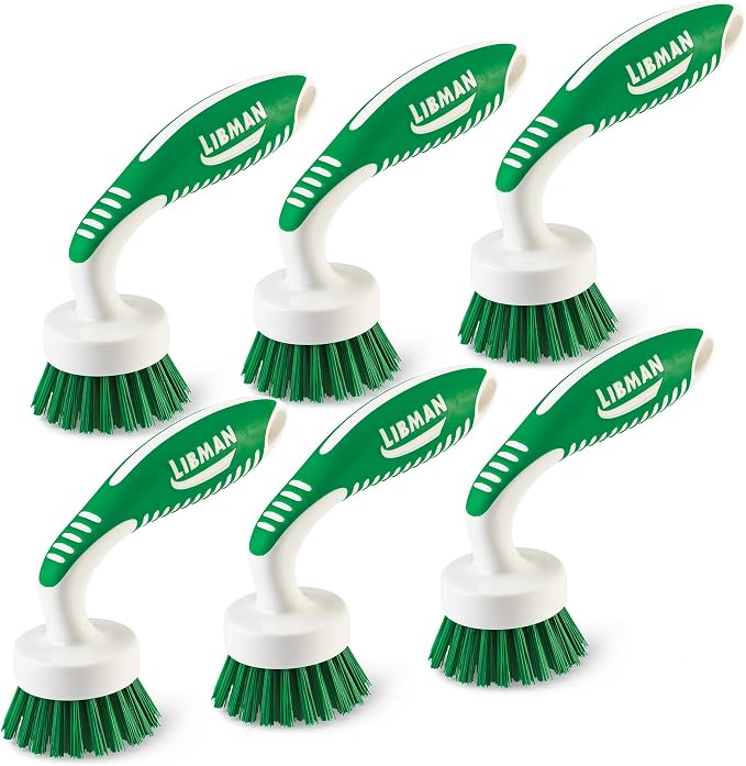 Libman Curved Kitchen Brush, Dishwasher Safe, 6 Pack by TheLibmanCompany