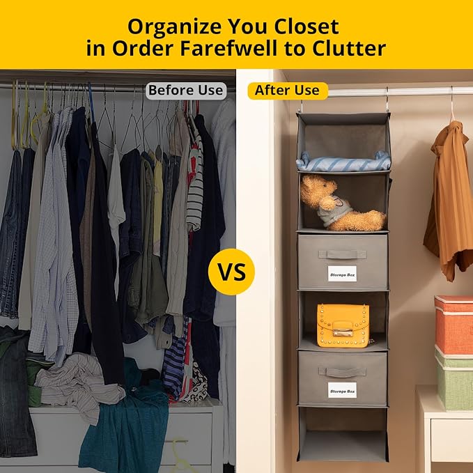 2 Pack 6 Shelves Hanging Closet Organizer - Image 5