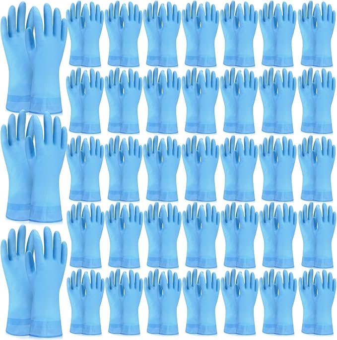 Rubber Reusable Gloves Long Household Dishwashing Gloves Kitchen Cleaning by Gandeer