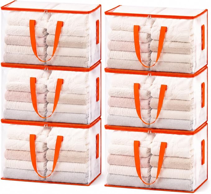 KYODOLED 6-Pack Clear Moving Bags Heavy Duty Extra Large, Storage Totes | by KYODOLED