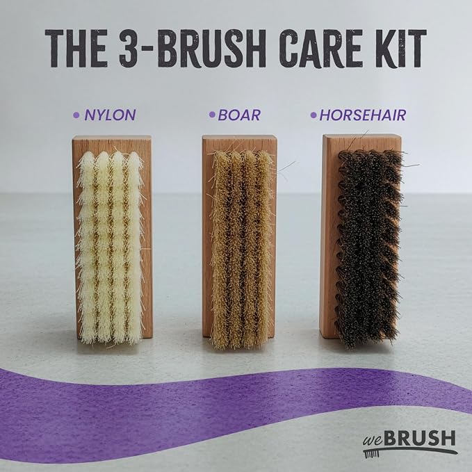 3 Small Shoe Brushes, Shoes Cleaning Brush Kit, Suede Shoe Cleaner, Boot White - Image 7