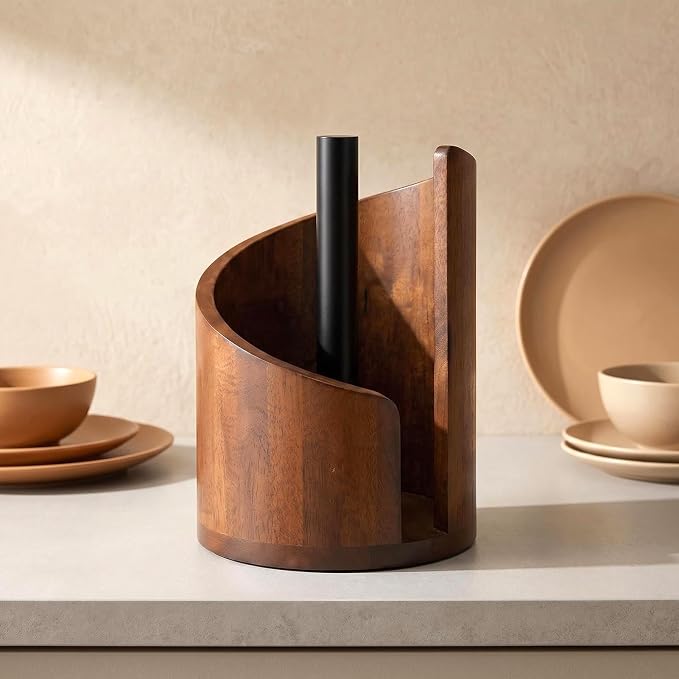 Wooden Paper Towel Holder, for Jumbo Rolls by VANWYCHEN