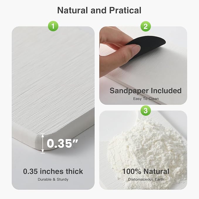 Premium Stone Faucet Mat for Kitchen Sink, 15.8" x 4" White | Quick Drying & - Image 3