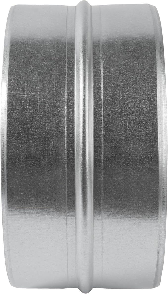 Vent Systems 8'' Inch Galvanized Steel Duct Connector - Round Ventilation Duct Extension - Metal Vent Coupler - Metal Hose Coupling - Galvanised Pipe Connector