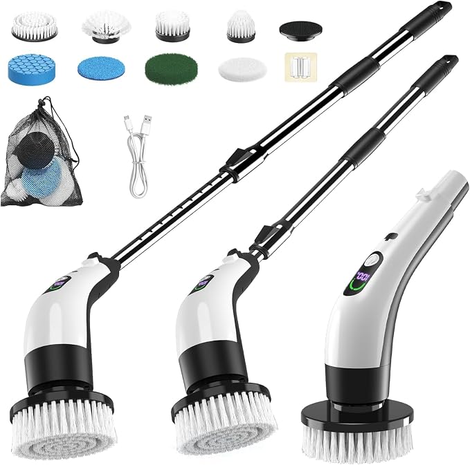 PUNOMO Electric Spin Scrubber for Bathroom & Shower, Power Cleaning Brush by PUNOMO