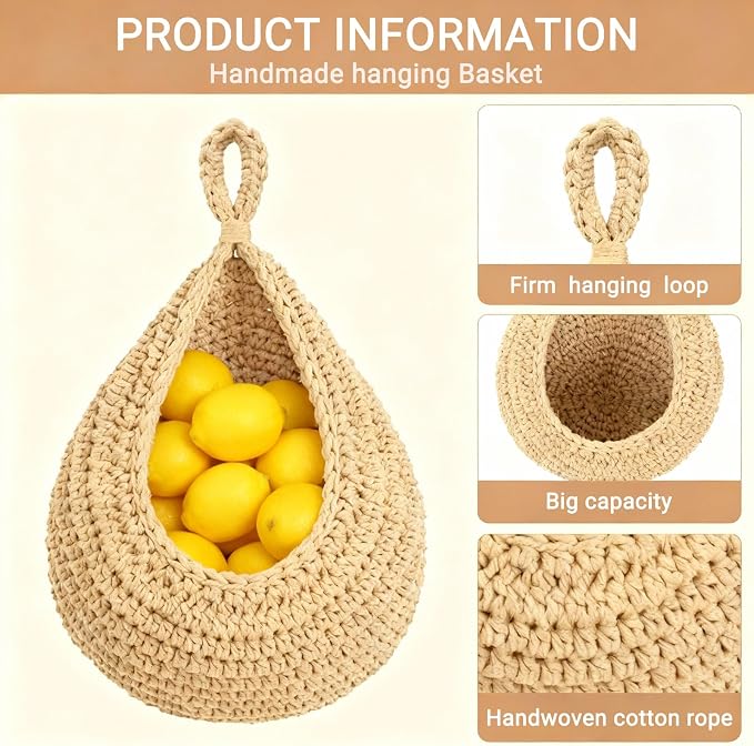 Big Wall Hanging Mounted Fruit and Vegetable Baskets - Image 3