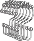 Amazer Shower Curtain Rings, Rust-Resistant Metal Double Shower Hooks by Amazer