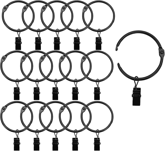 16 Pack Openable Curtain Rings by Azmoncy