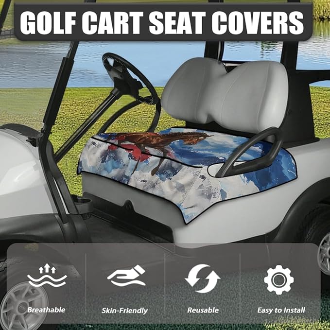 Golf Cart Seat Cover Cushion Designed to Reduce Heat and Moisture, Featuring Breathable Fabric and Waterproof Protection