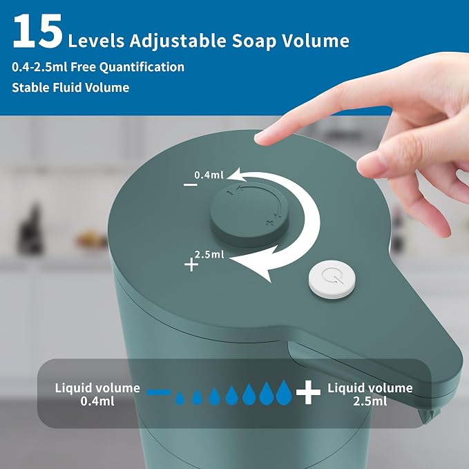 Automatic Soap Dispenser Touchless, Kitchen & Bathroom, Hands-Free, Adjustable - Image 2